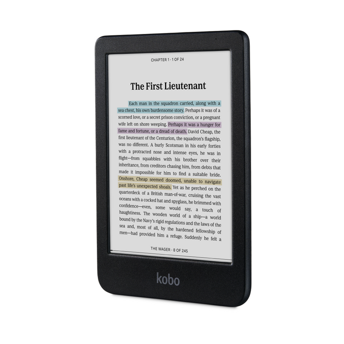 Black Kobo Clara Colour angled front view.