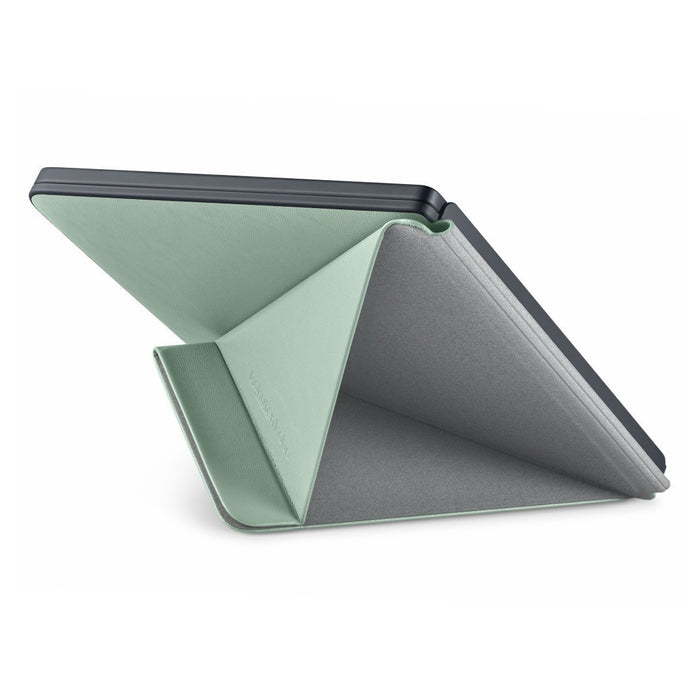 Light green Kobo Sage SleepCover origami fold back view.